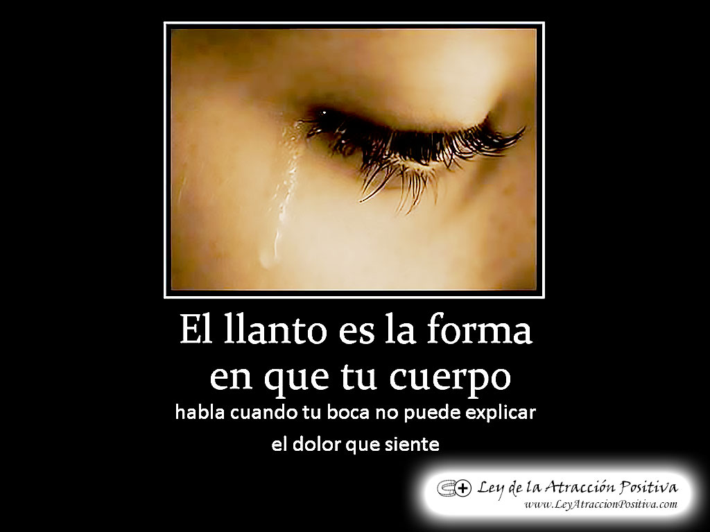 "El llanto es la forma en que tu cuerpo habla cuando tu boca no puede explicar el dolor que siente."