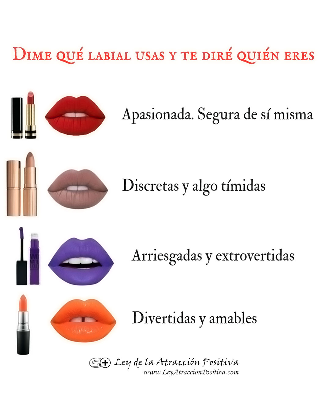 Tu Personalidad según el Color de tu Labial