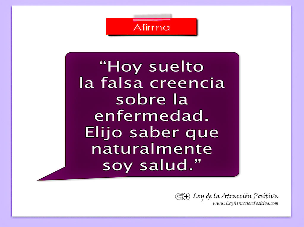 "¡Hoy elijo saber que naturalmente Soy Salud!"