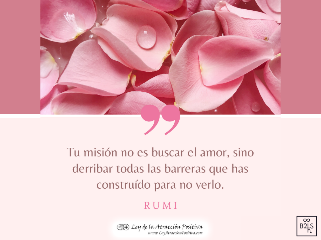 "Tu misión no es buscar el amor, sino derribar todas las barreras que has construido para no verlo." Rumi