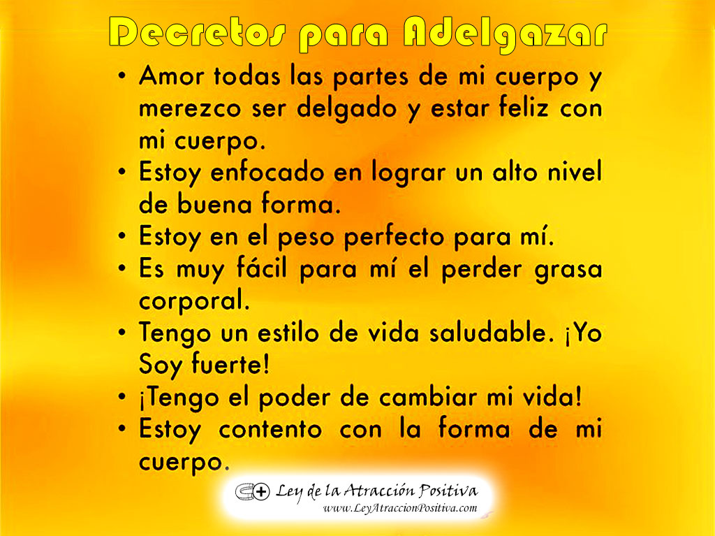 Decretos y Afirmaciones para Adelgazar