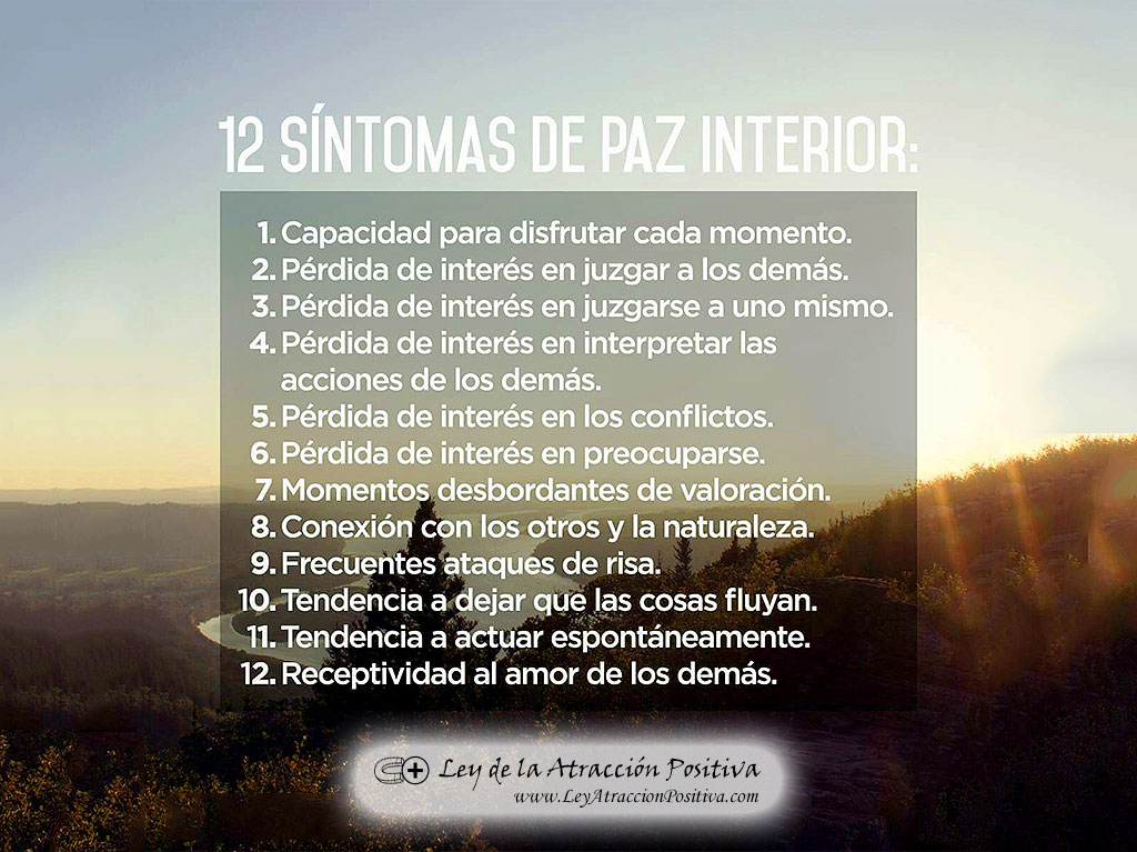 12 Síntomas de Paz Interior