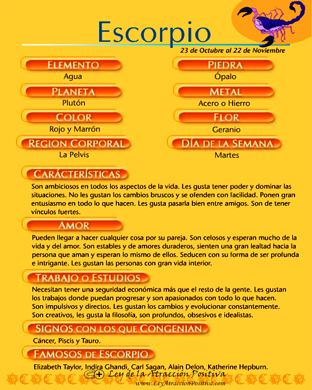Personalidad de Escorpio