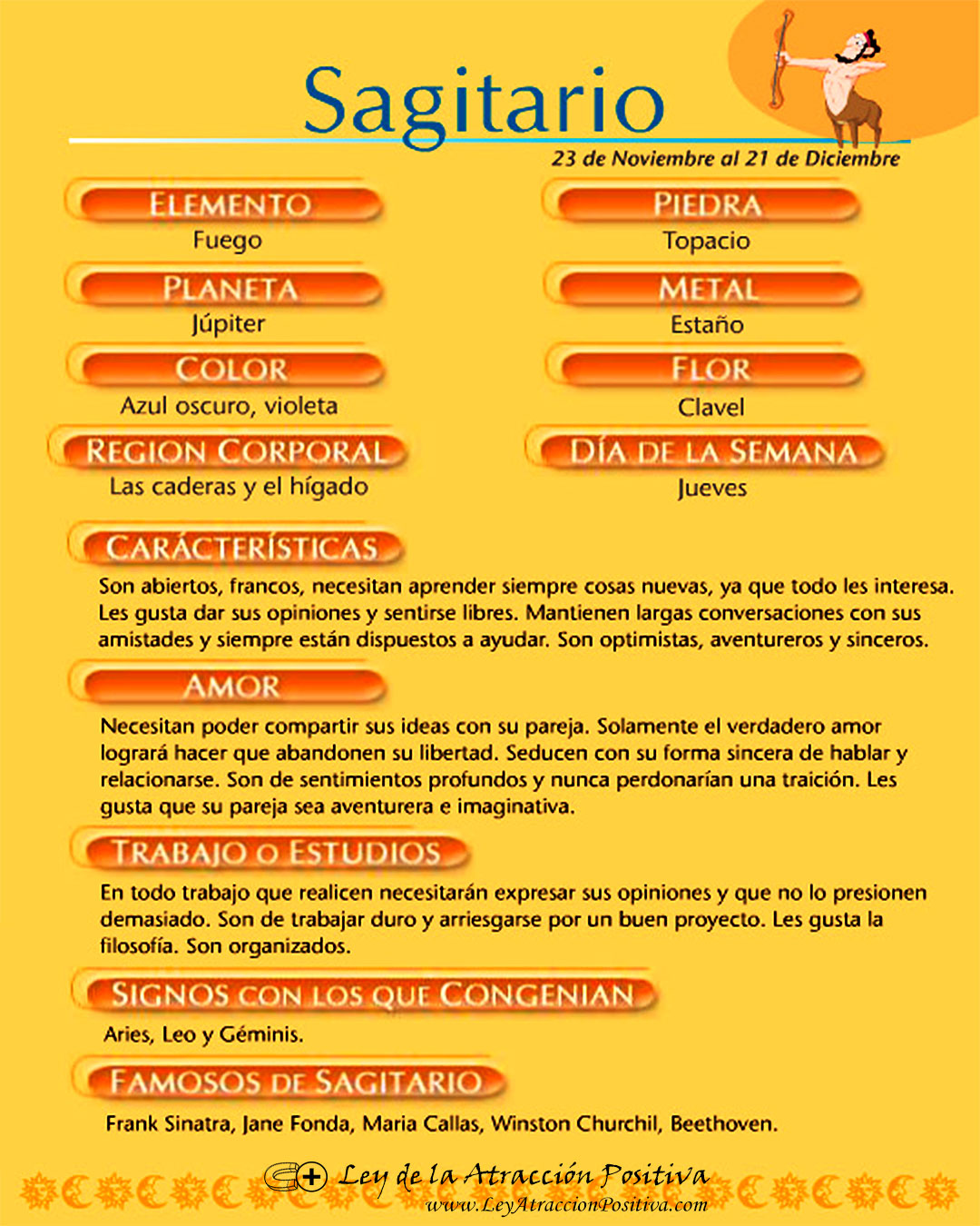 Personalidad de Sagitario
