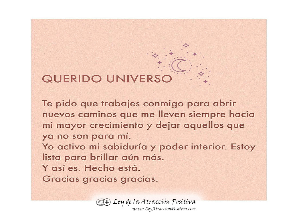 Ley de Atracción Escrita: Carta al Universo