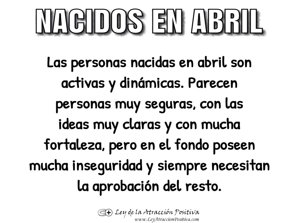 La Personalidad de los Nacidos en Abril