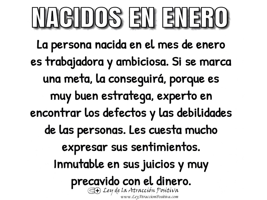 La Personalidad de los Nacidos en Enero
