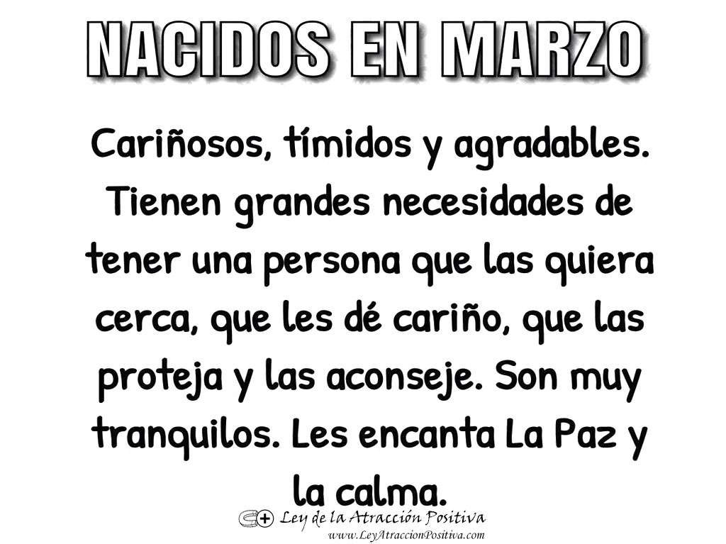La Personalidad de los Nacidos en Marzo