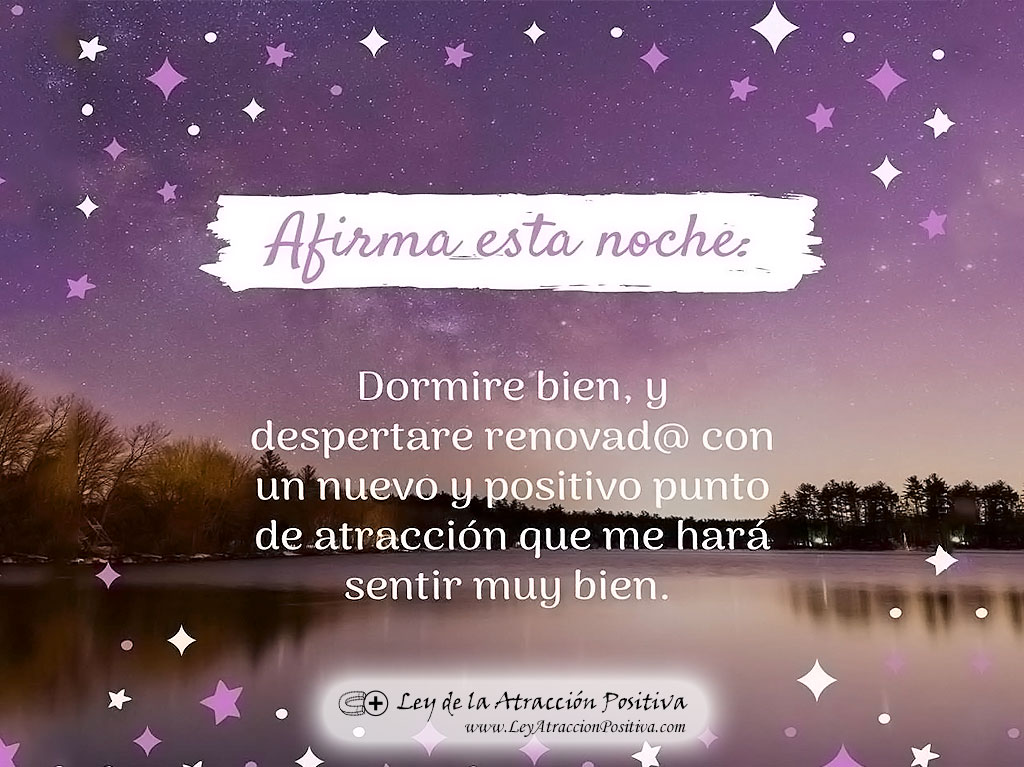 Insomnio 1: Hipnosis para Dormir. Afirma esta noche: Dormiré bien y despertaré renovado con un nuevo y positivo punto de atracción que me hará sentir muy bien.